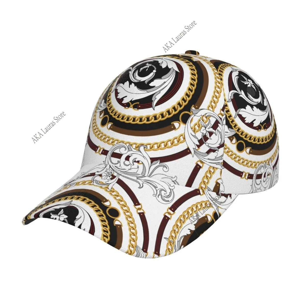 Gold Baroque Unisex Simple Baseball Caps Outdoor Adjustable Casual Hat Sunscreen Hat