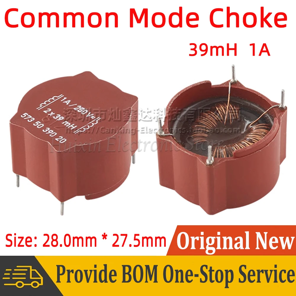 

5735039000 Common Mode Choke Coil Magnetic Ring Inductor 39mH 1A 250V Switching Power Supply Signal Line Filter