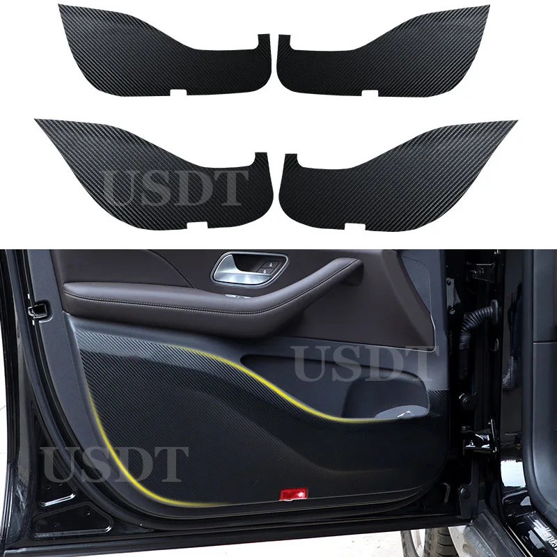 

Fit For Mercedes Benz A C S Class GLE CLA CLS GLS CLA W118 C118 X156 PU Leather Door Anti Kick Mat Protection Cover