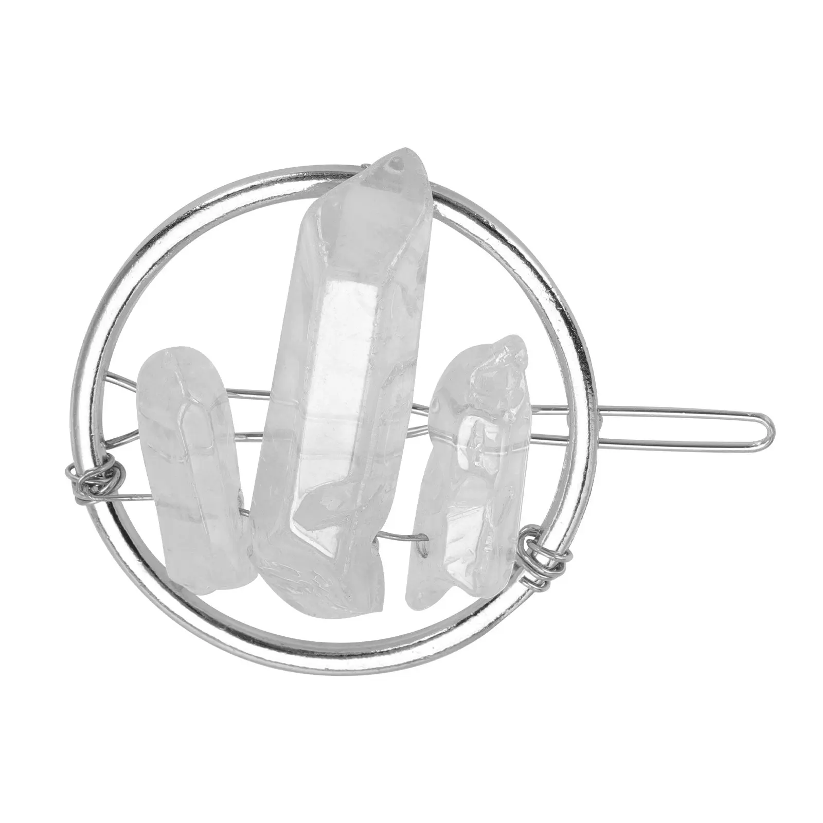 Crystal Geometric Hair Clip for Women & Girls – Smooth Non-Scratch Metal Circle Hairpin, Stylish Fashion Accessory