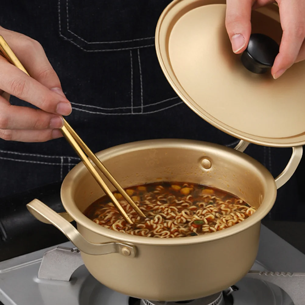 Olla de fideos instantáneos, sartenes pequeñas de aluminio para sopa Ramen, Pasta, huevos, salsa, mariscos, comida coreana, herramientas de cocina