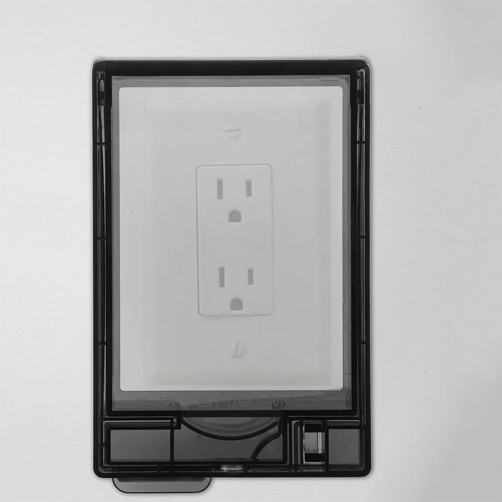 

2pcs Waterproof Socket Cover 86Type Black Outdoor Plug Protector Flip For Electrical Outlets Weatherproof Covers With Stickers