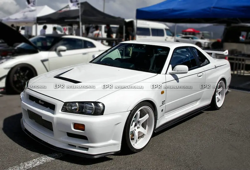 مناسبة لغطاء رأس Nissan Skyline R34 GTR من ألياف الكربون Retrofit K المفتوح