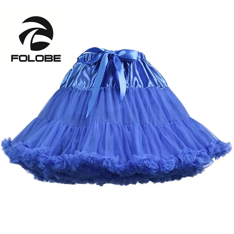 FOLOBE Royal Blue Dancewear Tulle กระโปรงสูงเอว Ball Gown กระโปรง Tutu Mini บัลเล่ต์ผู้หญิงผู้ใหญ่ Faldas Saias Femininas