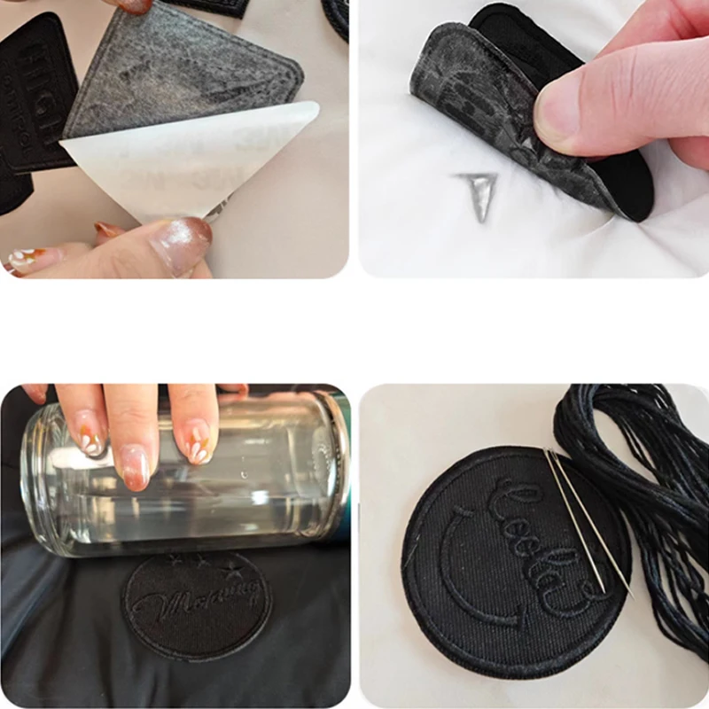 Self Adhesive Black Patches For Down Jackets Pants T-shirt Clothes Repair Washable Patch Raincoat Umbrel Cloth Tent Stickers