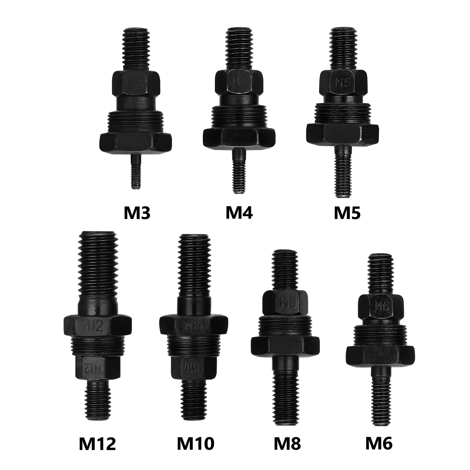 M3 M4 M6 M8 M10 M12 Mandrel Riveter Machine Accessory Threaded Mandrel Rivet Nut Adapter Pull Rod Riveter Riveting Heads