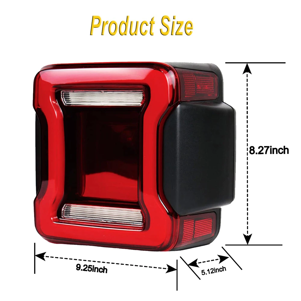 LED Rear Tunnel Tail Lights Sequential Turn Signal for 2007-2017 Jeep Wrangler JK JKU Brake Running Lamp Auto Parts