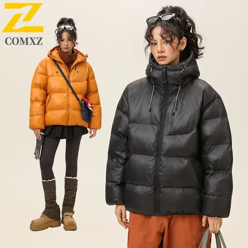 

COMXZ Men Outdoor Filled Jacket Premium Skiing Thickened Warm Parka Casual Street Style Lightweight Winter Windbreaker