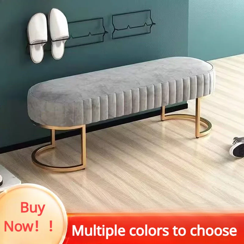 Nordic Fabric Ottomans Long Sofa Bench Luxury Home Creative Doorway Corridor Shoe Changing Stool Fitting Room Chair