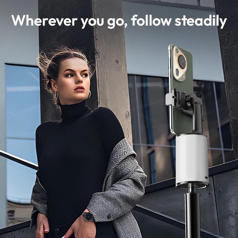 2025 Neuer 360-Grad-Follow-up-Gimbal-Stabilisator Einbeinstativ Desktop-Tracking-Gimbal mit Fernbedienung für Tiktok Live-Fotografie