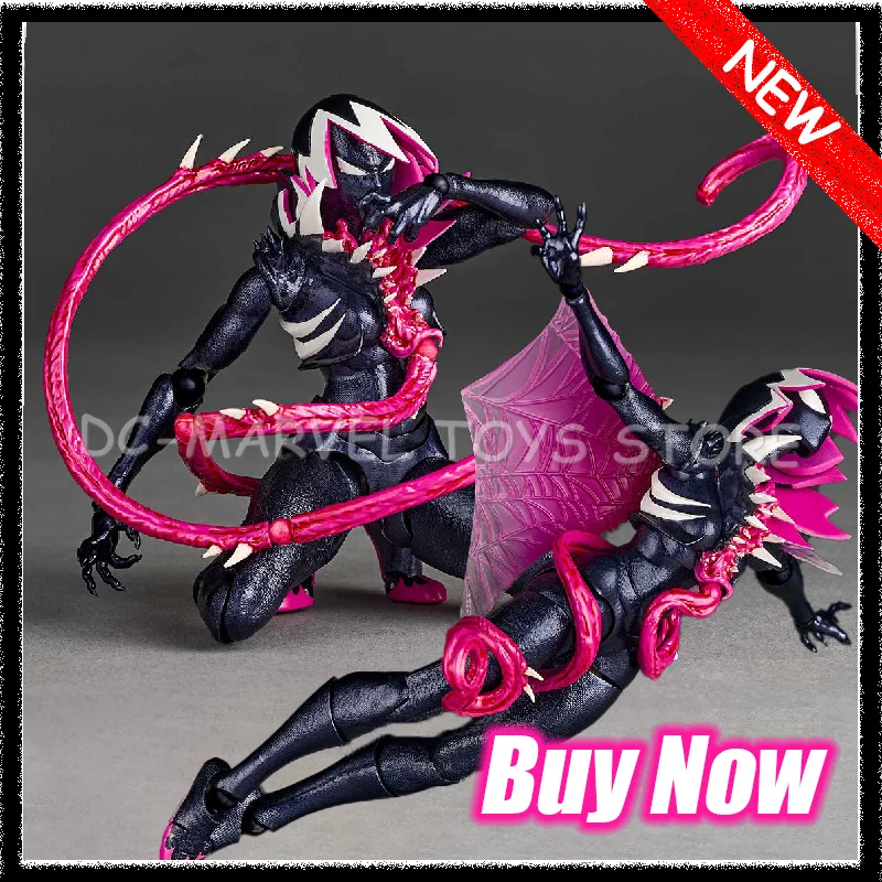 

New Ko Gwenom Kaiyodo Revoltech Amazing Yamaguchi Gwenom Venomized Gwen Stacy Anime Action Figure Model Gift Toys