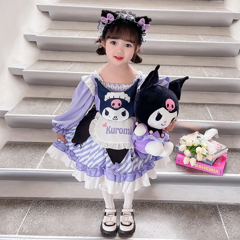 

Sanrio Kuromi Princess Dresses Sanrio Kawaii Children Dresses Autumn Anime Lolita Halloween Party Children Birthday Gifts