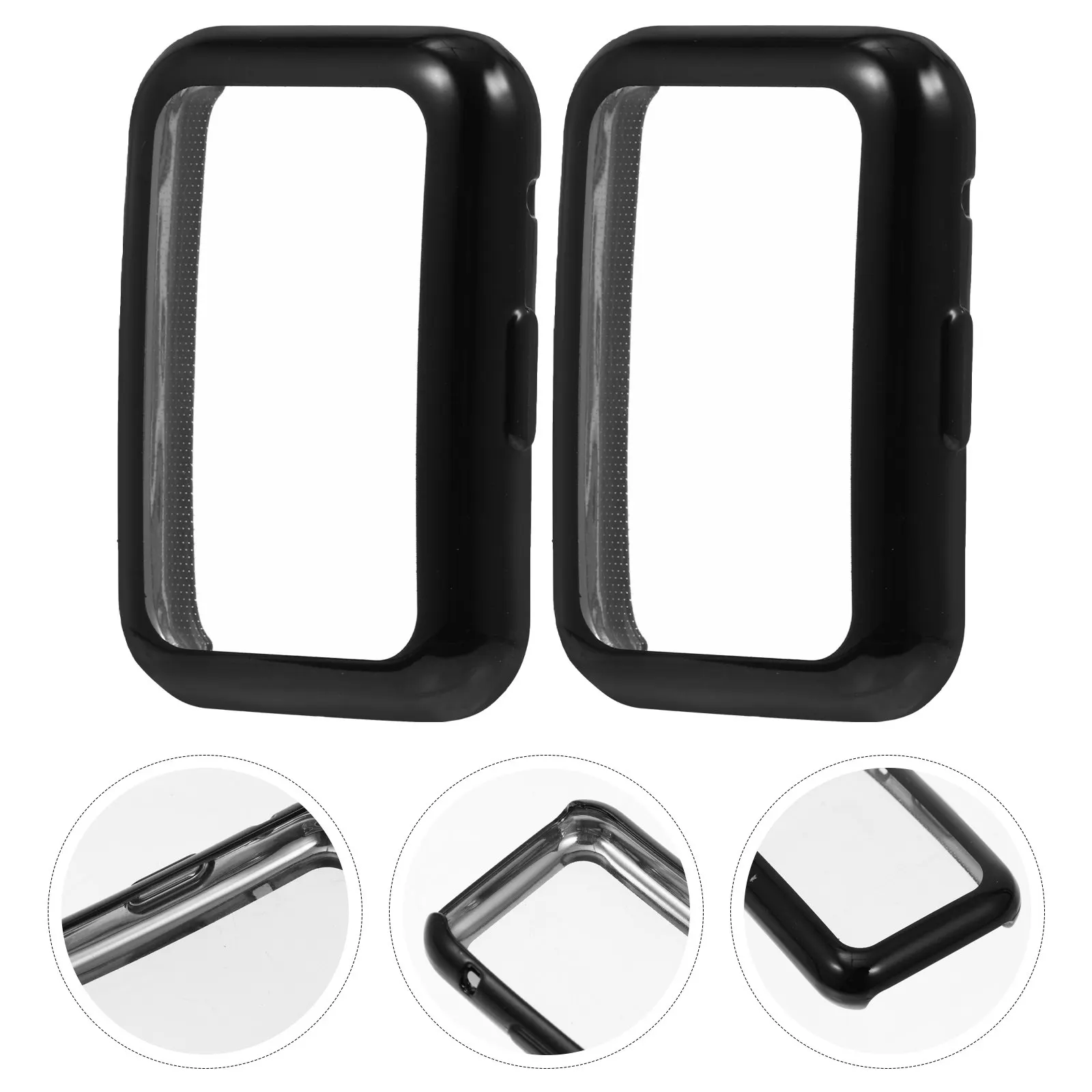 2Pcs Full Protection Tpu Watch Cases Scratch Resistant Durable Protective Shells Fashion Covers Watch Screen Protector