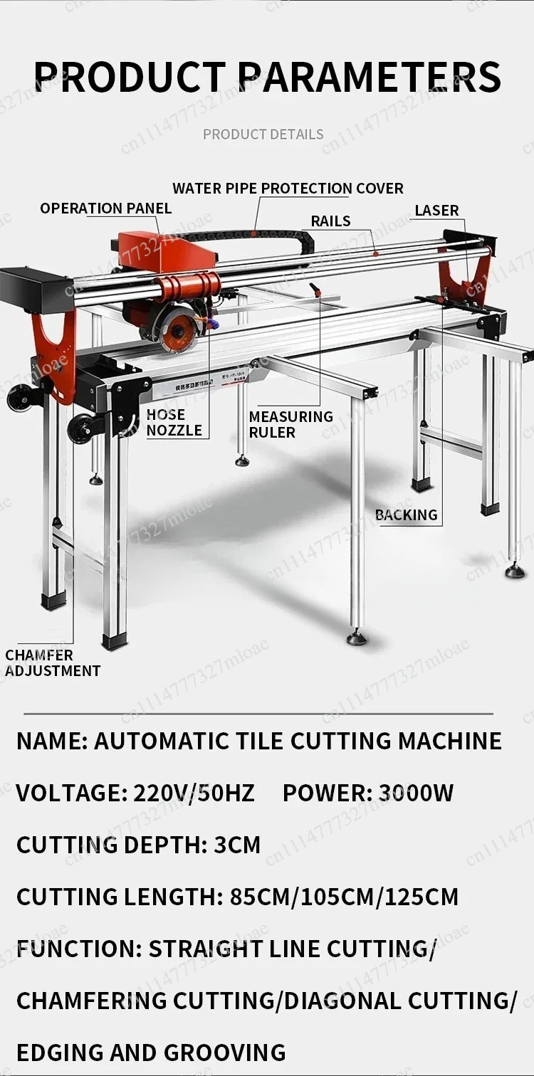 Portable Electric/Manual Tile Cutting Machine-Multi-Material Tool for Stone,Marble,Ceramic & Granite Cutting Work,45° Chamfering