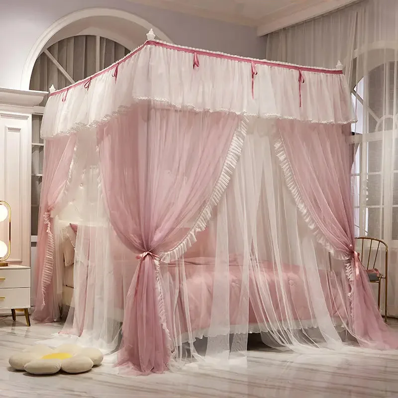 

Palace Mosquito net for bed double Layer bed canopy four door Bed Valance anti mosquito bedroom Mosquito net tent bed Curtains