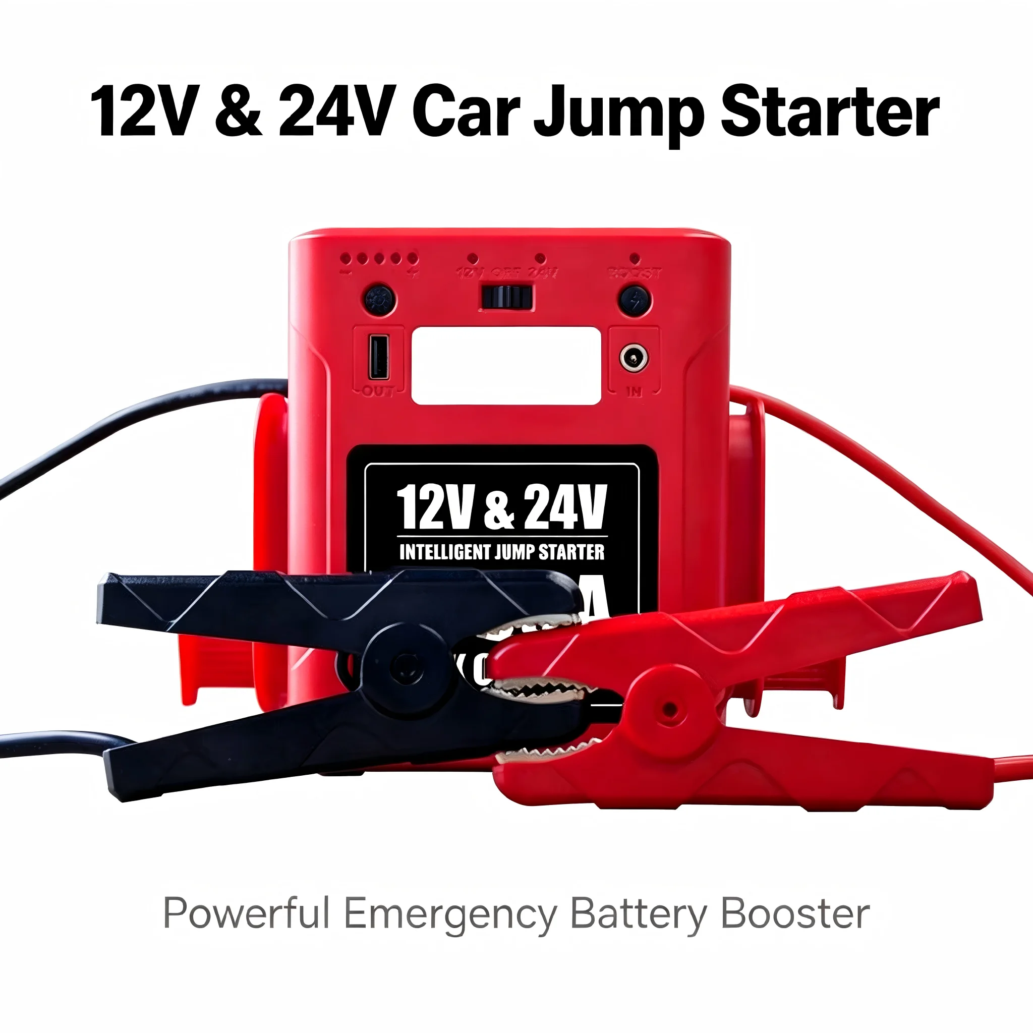 

Portable 12V 24V Car Jump Starter Power Bank 4000A Heavy Duty Emergency Tool Battery Booster Pack For Truck Motorcycle SUV