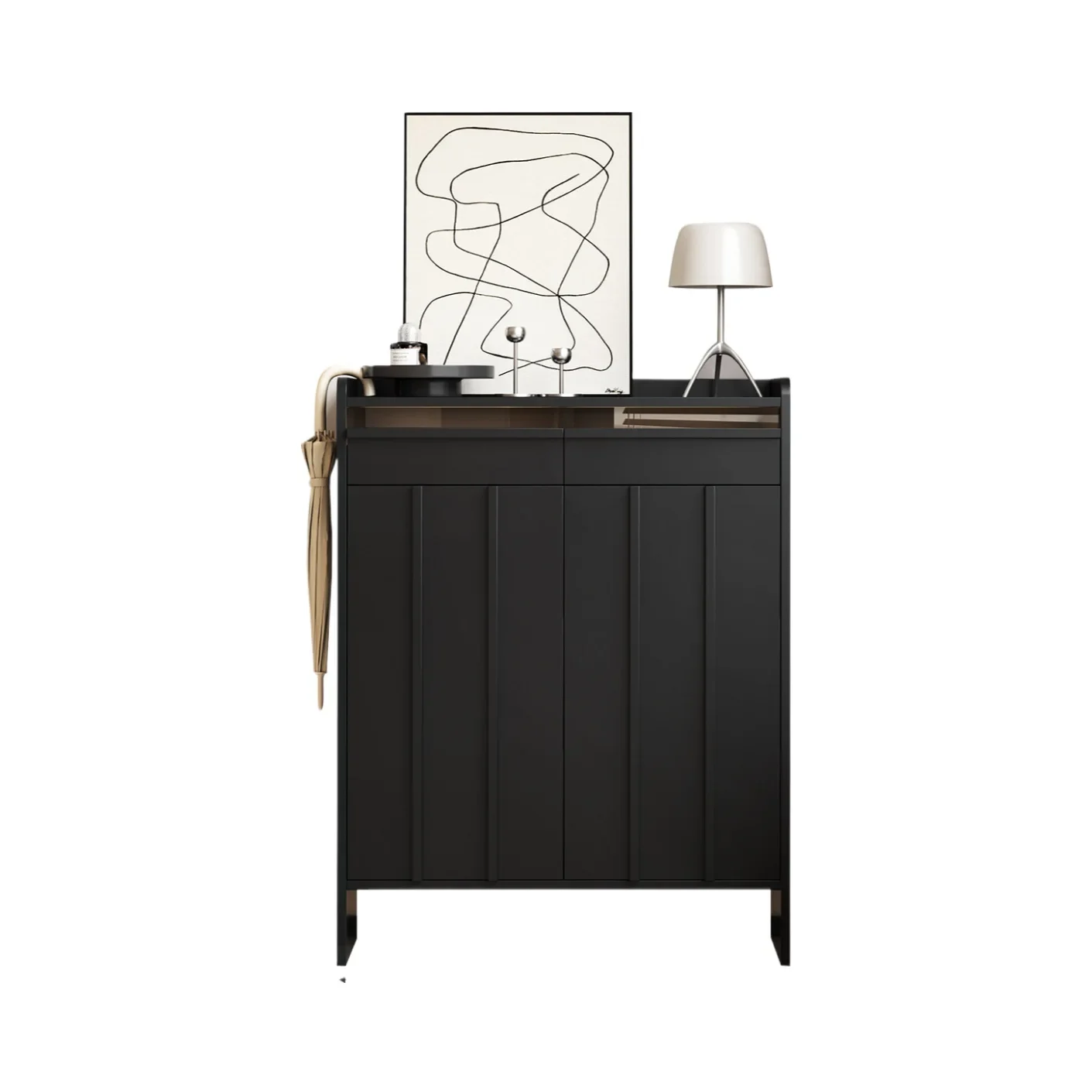 Minimalist skeleton line solid wood shoes, home entrance entrance foyer, living room, corridor, entrance, large capacity