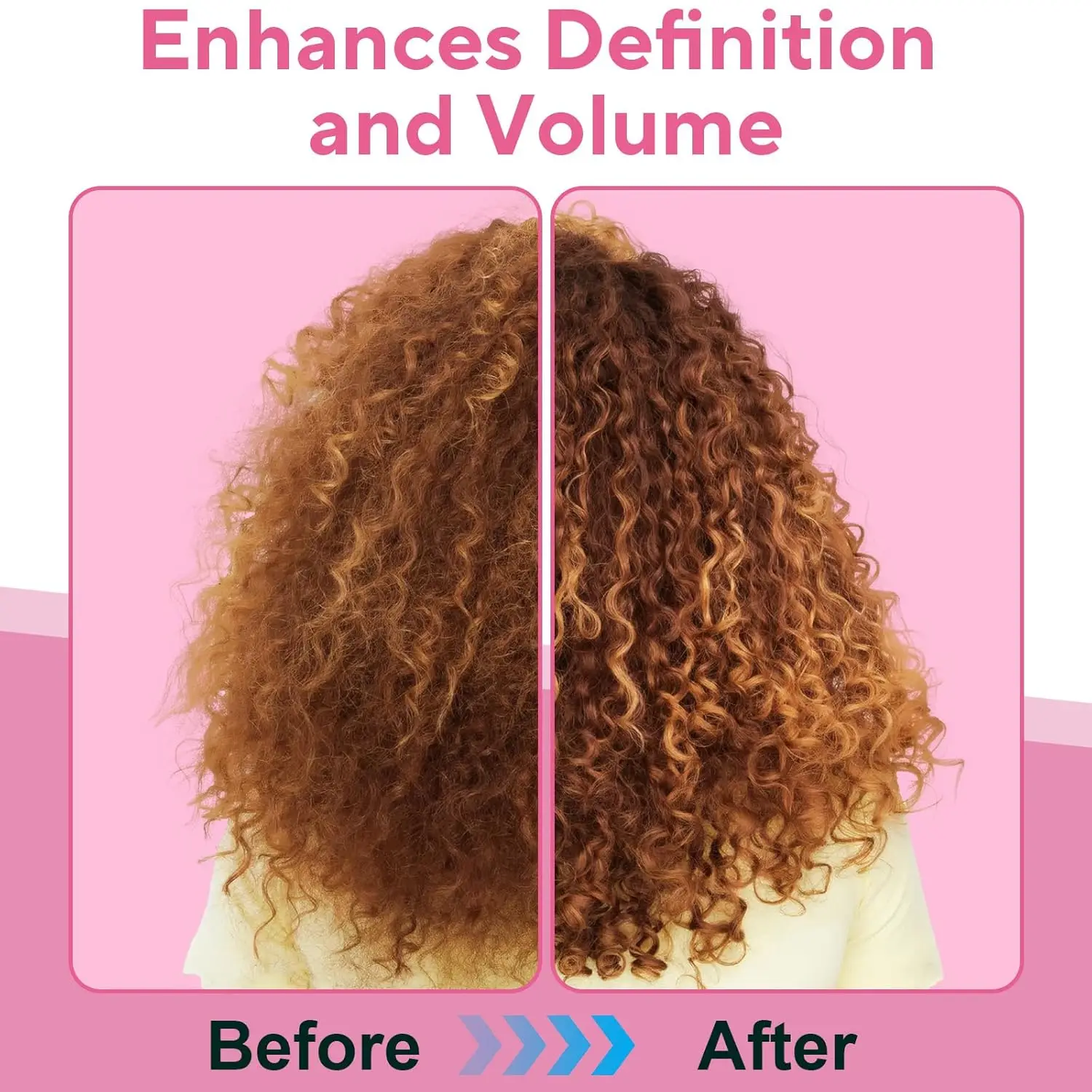 Curl Defining Brush for All Hair Types, Detangles and Enhances Natural Curls with Fun Cat Design, Pink