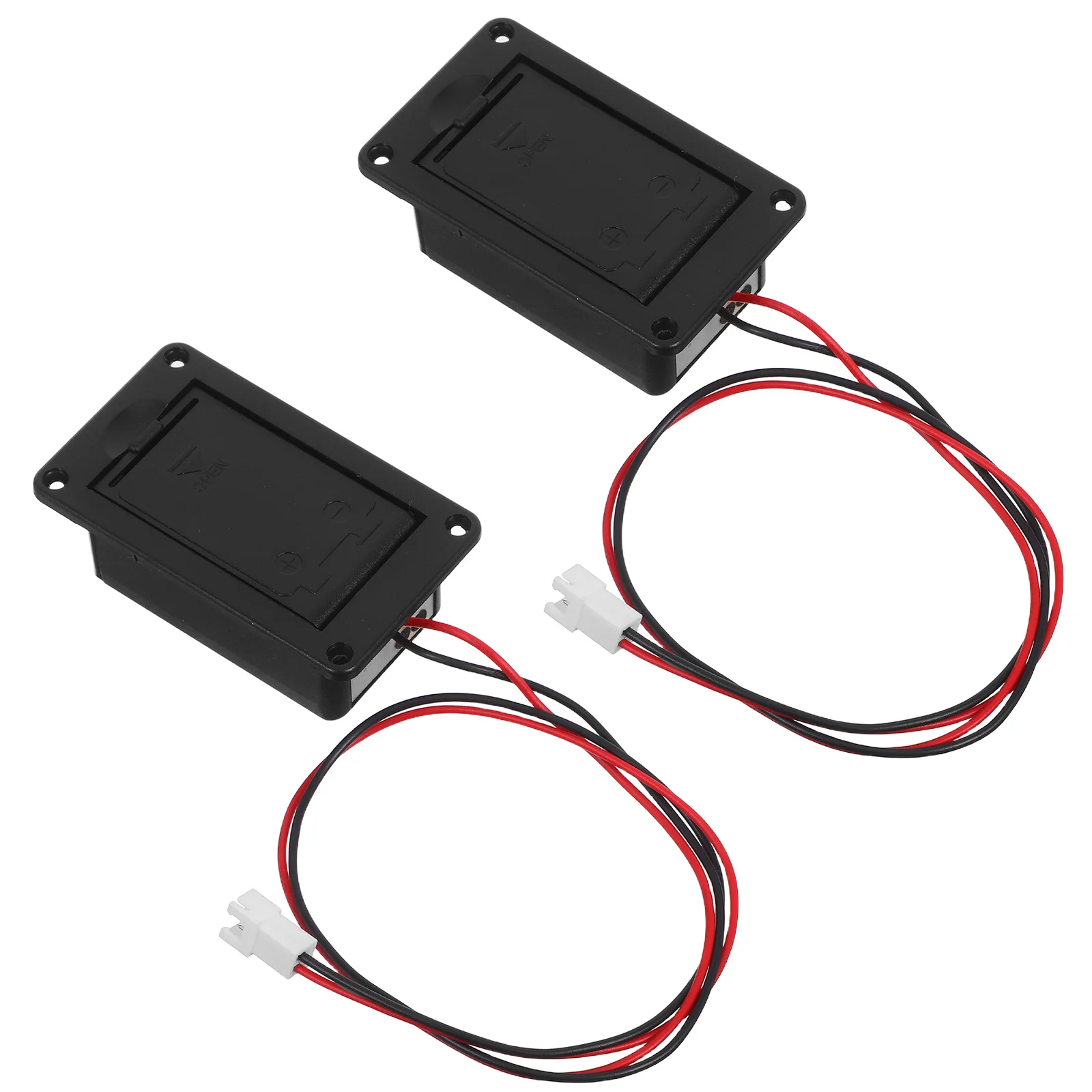 

2Pcs Holder Case for Guitar Acoustic Bass Pickup Plastic Box 2-Pin Connector Active Parts Box for Active Bass