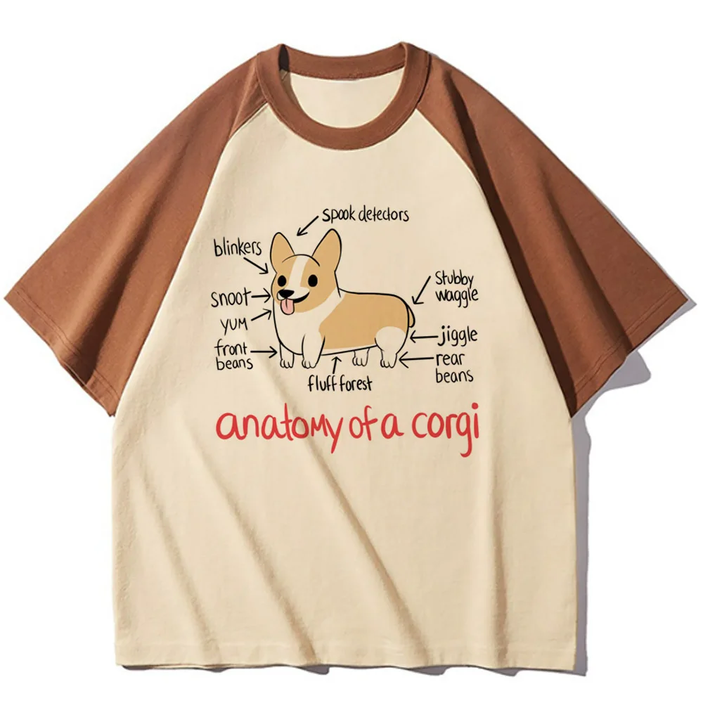 Corgi tshirt women Y2K top girl manga graphic anime clothes