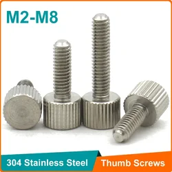 304 Stainless Steel Thumb Screws M2 M2.5 M3 M4 M5 M6 M8 knurled Head Thumb Bolt,Machinery,Tool Round Adjustment Hand Screw