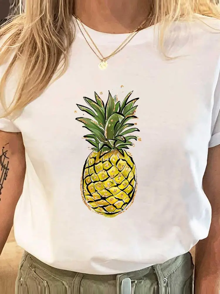 

Clothing Print Women Fashion Lady Graphic Tee Clothes Pineapple Trend Cute Sweet 90s Short Sleeve T Female Casual T-shirts