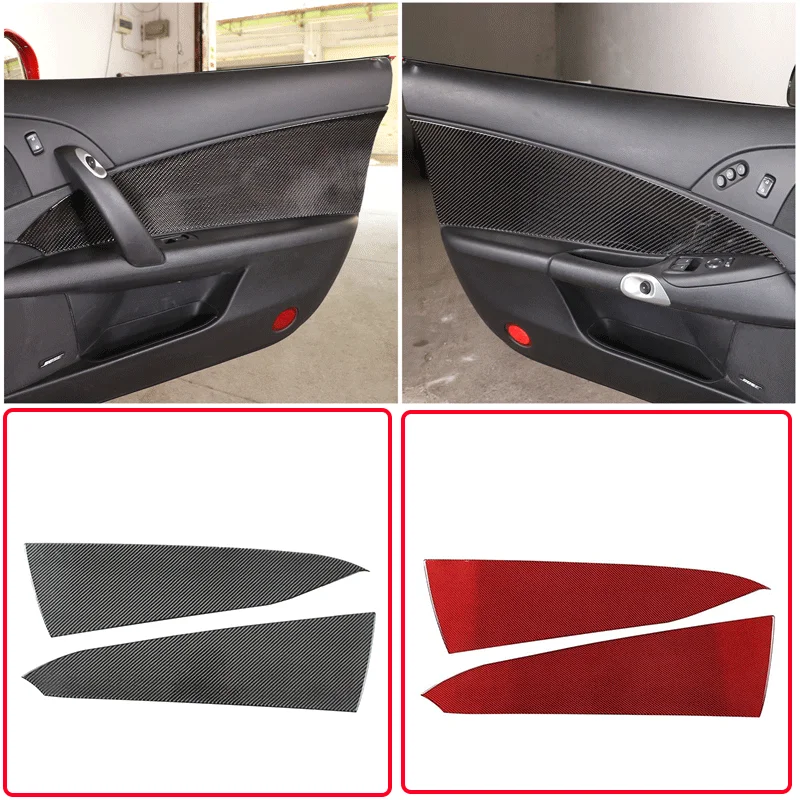 For 2005-2013 Chevrolet Corvette C6 soft carbon fiber car styling car interior door panel large panel sticker Car accessories