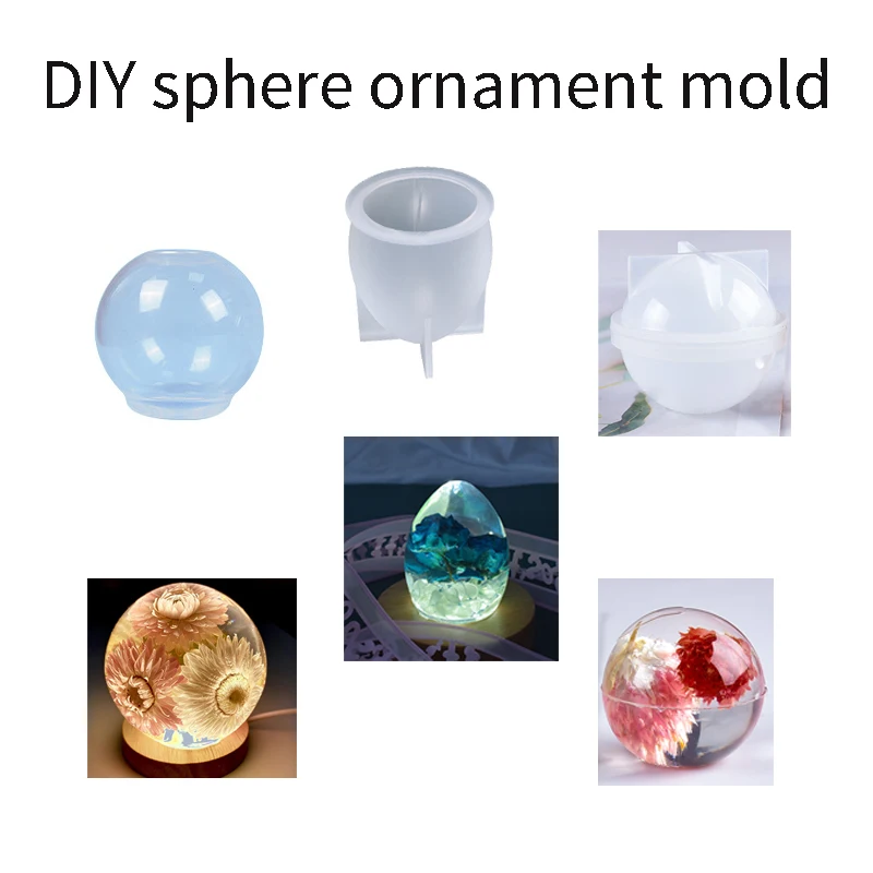 1PC DIY Drop Glue Mold  High Transparency Sphere Hemisphere Egg Sphere Non Grinding Silicone Mold Makes The Interior More Cozy