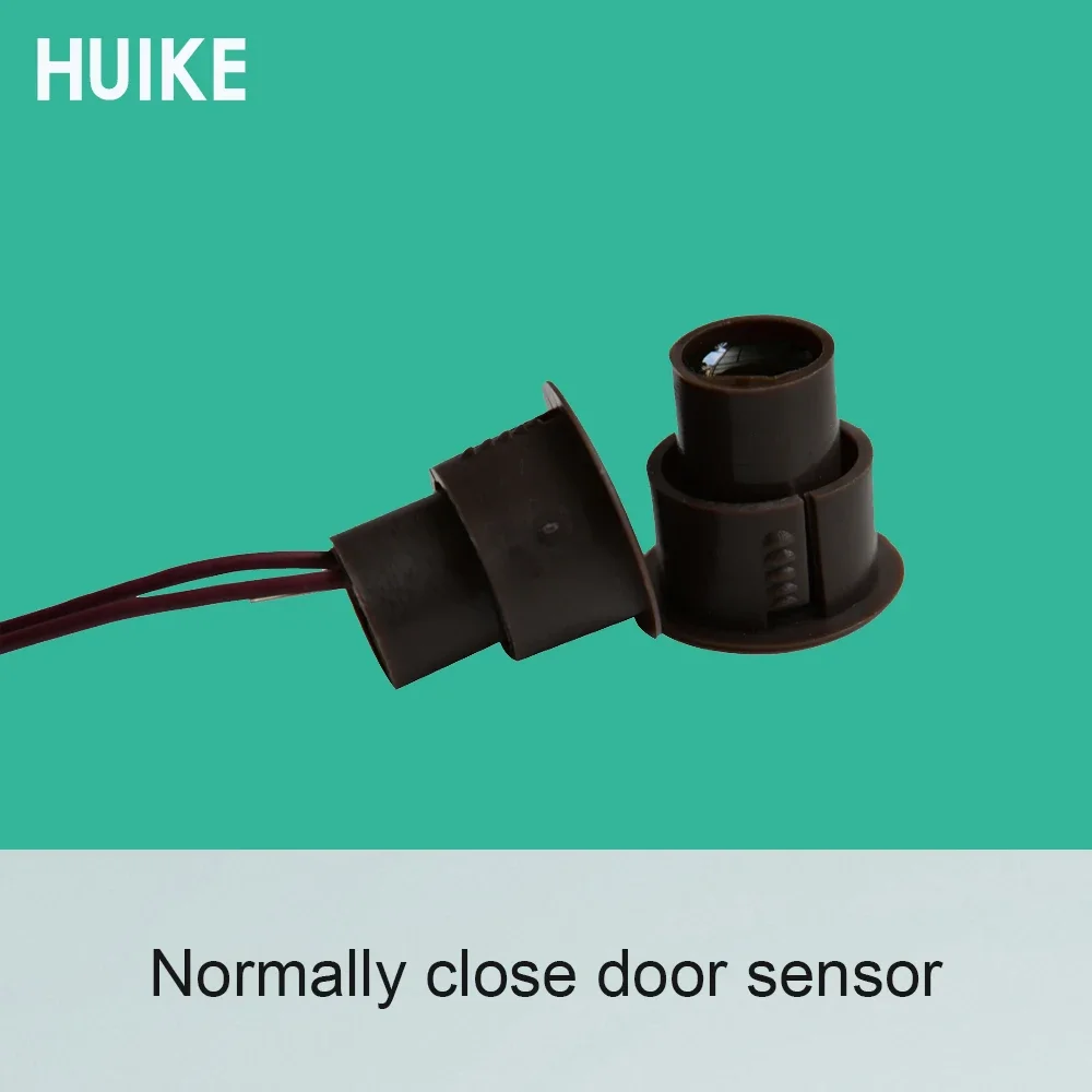 10Pcs Rolling Embedded Door Contact Sensor With 25CM Cable Normally Close Signal Output Brown Color Magnetic Switch