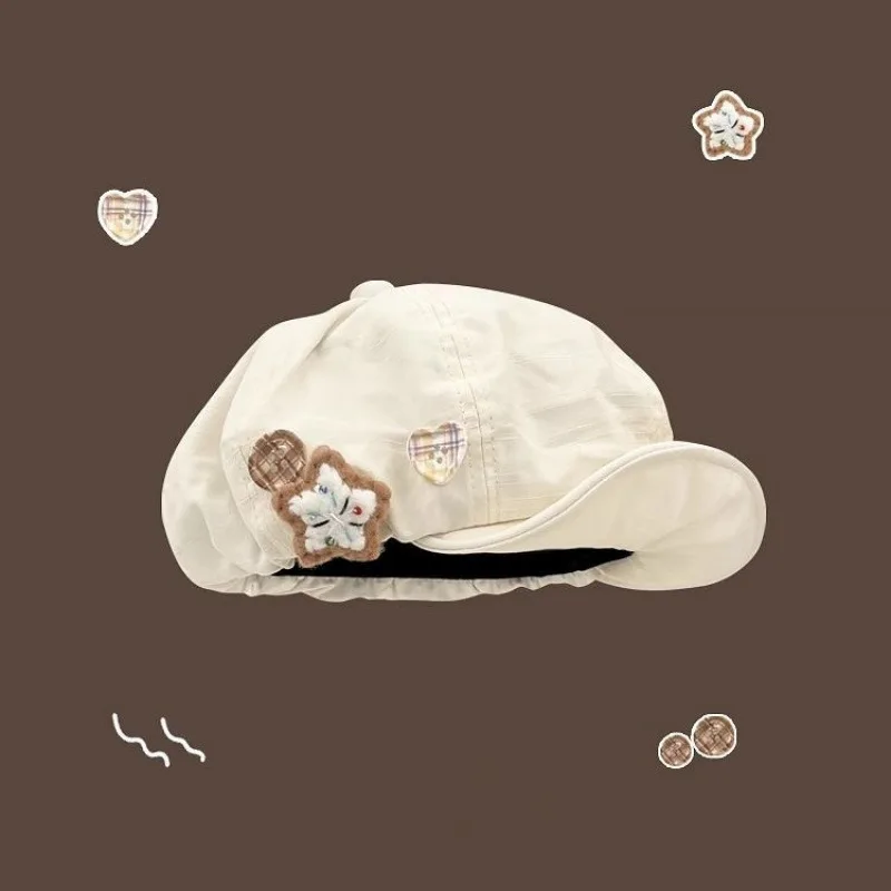 

Ladies' Vintage Schoolgirl Octagonal Cap Cute And Sweet Girl's Versatile Slimming Beret Autumn Outdoor Shopping Decorative Hat