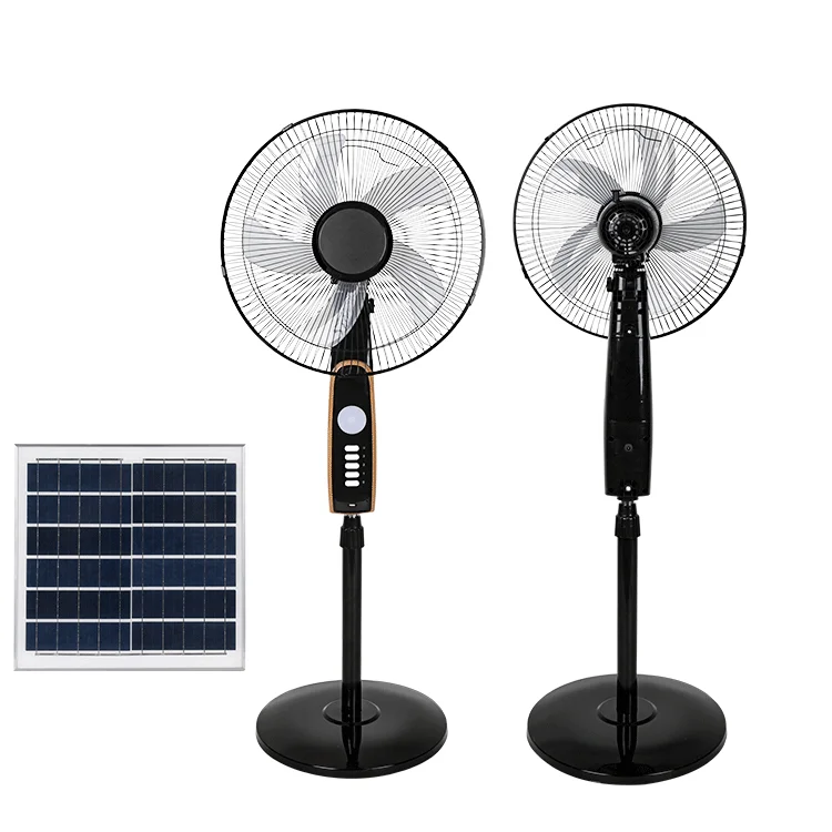 Rechargeable Solar Powered Stand Fan 16 Inch with Remote Control DC Solar Charging Pedestal Fan