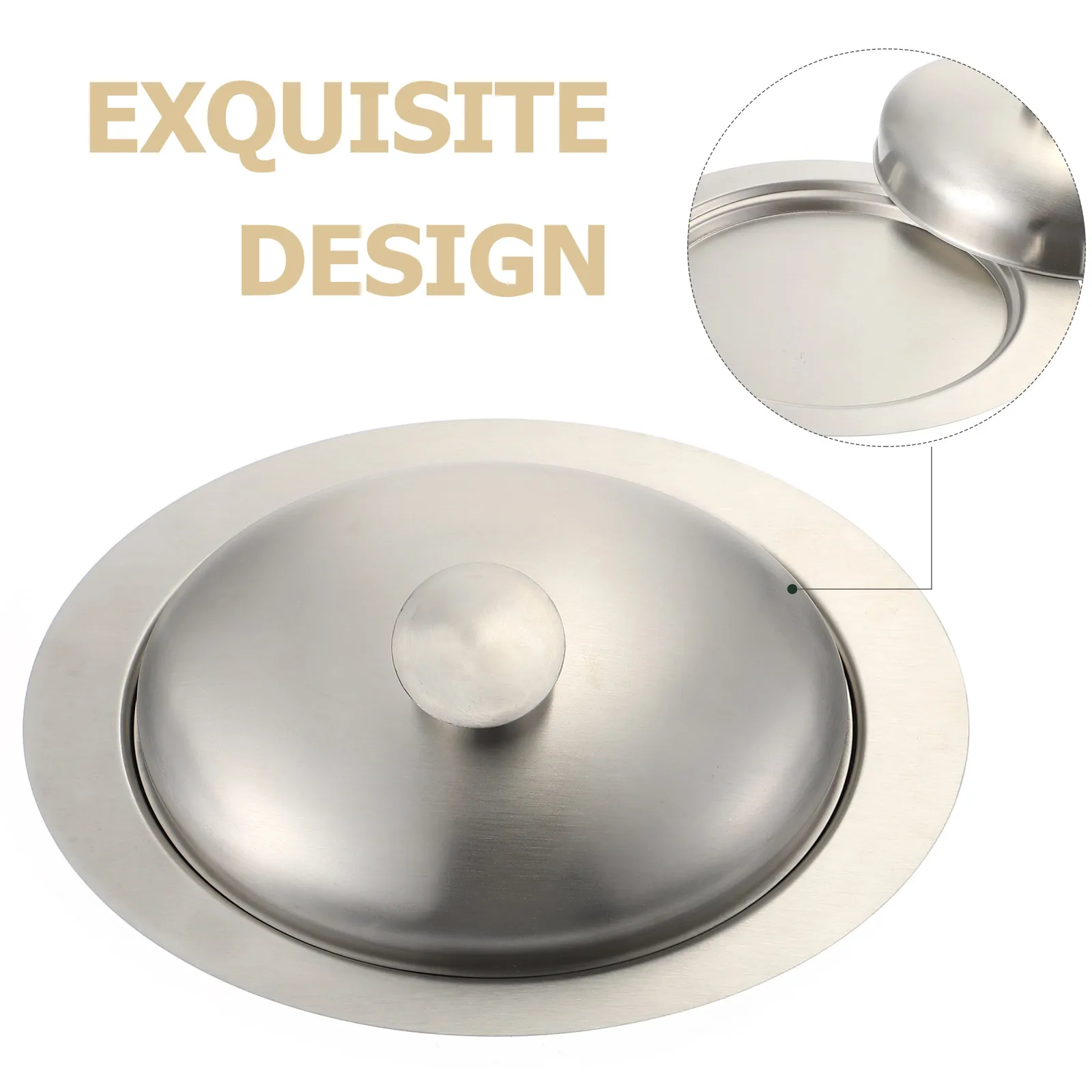 

Stainless Steel Butter Box Dish Lid Elegant Design Practical Household Tableware Kitchen Food Container Storage
