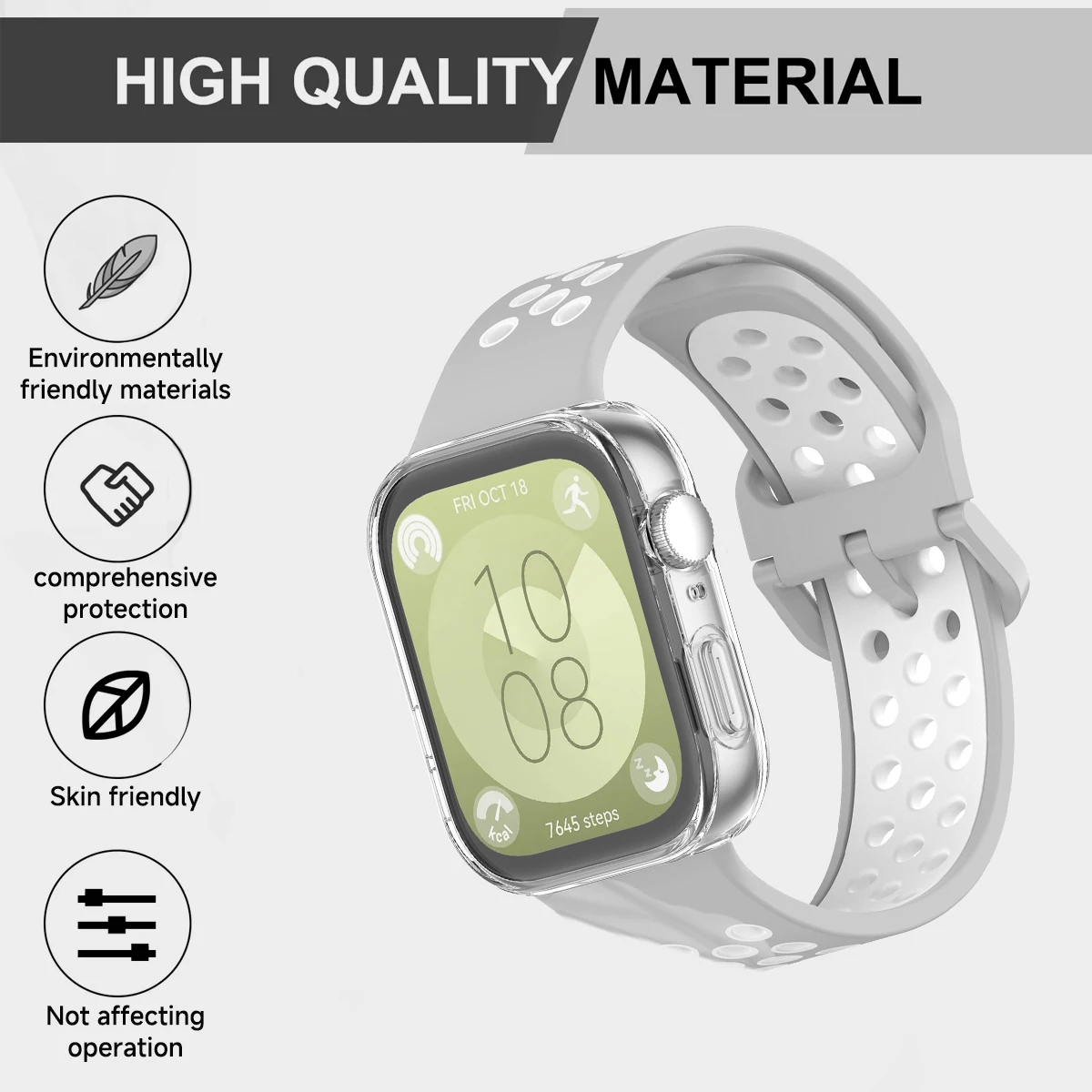 TPU Soft Shell Case Suitable for Huawei Fit 3 Watch Protective Case for Fit3 Shell Frame Protector Bumper Accessories Cover