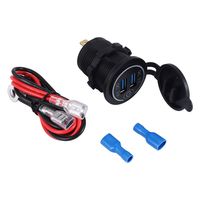 A66P-QC 3.0 Dual USB Charger Socket,Waterproof 12V/24V USB Outlet With Touch-Switch For Car, Marine,Boat,RV,Motorcycle