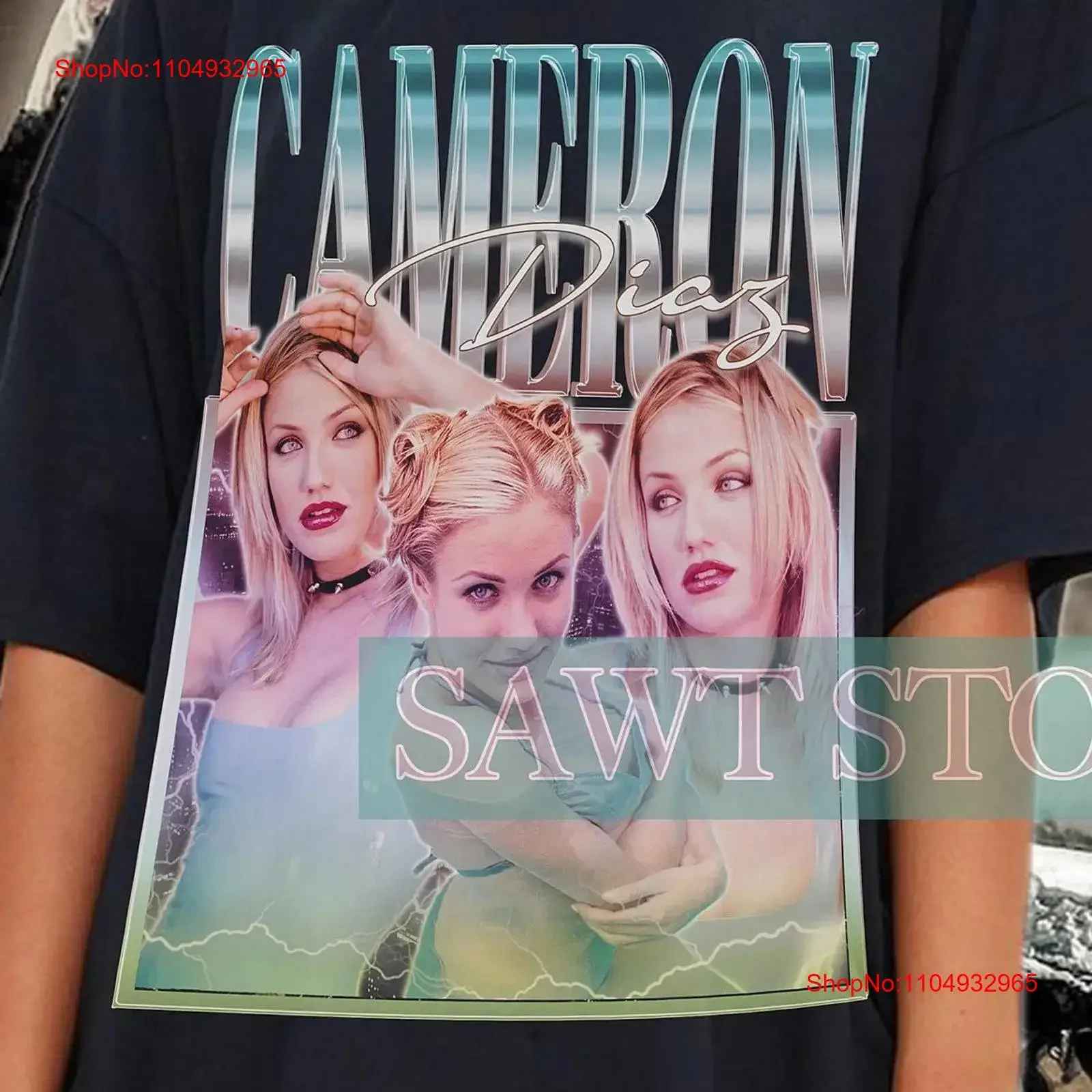 ريترو كاميرون دياز تي شيرت خمر 90s Bootleg SweaT قناع مروحة خمر غسلها تنفس موضة أوم مريحة للجنسين