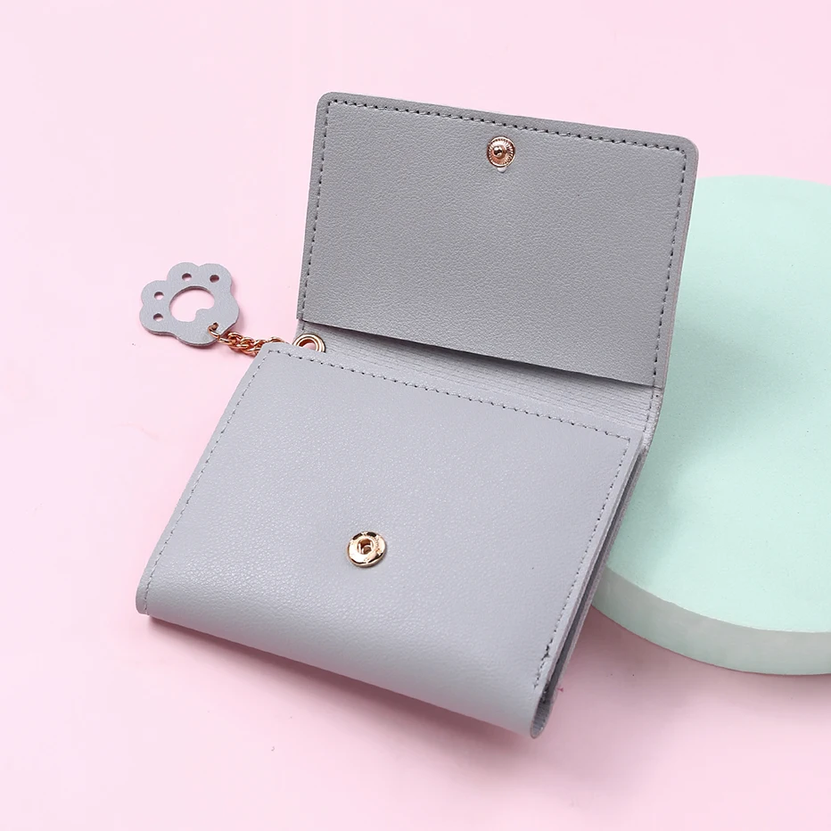 Frauen Nette Katze Brieftasche Weibliche Kleine Kurze PU Leder Geldbörse Damen Karte Halter Geld Tasche Haspe Kreative Mode Brieftasche Mädchen geschenk – Detail 7