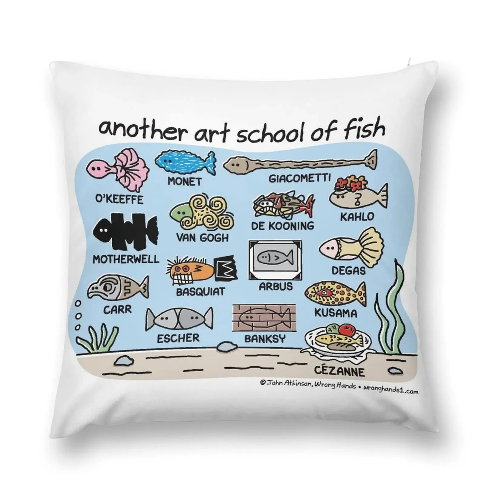 

another art school of fish Throw Pillow Couch Cushions Sofa Decorative Covers luxury decor pillow