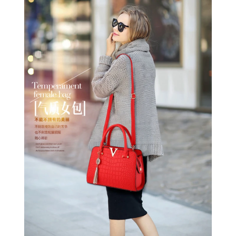 

Роскошная брендовая дизайнерская женская сумка, высококачественная повседневная сумка на плечо, большая вместительная классическая сумка через плечо с крокодиловым узором