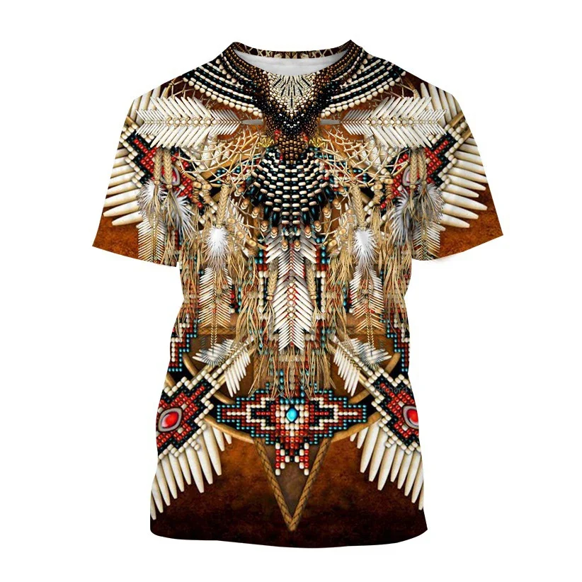 Indian T-Shirts Ethnic Style 3D Print Streetwear Men Women Casual Fashion Oversized Short Sleeve T Shirt Kids Tees Tops Clothing