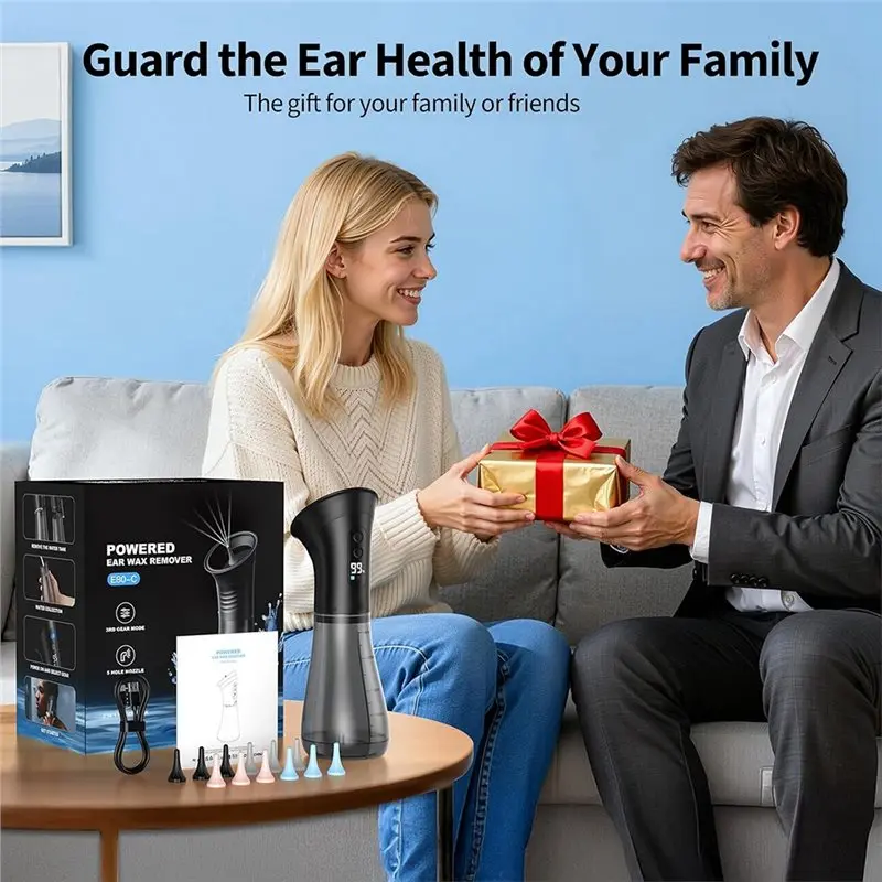 [B25B!】 Irrigation Flushing System Included Electric Ear Cleaner, Ear Wax Removal Kit, Safe& Effective Ear Cleaning Tool