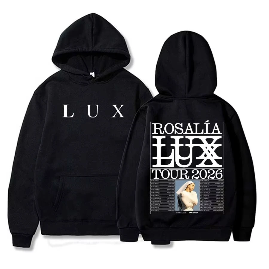 Sudadera con Capucha ROSALÍA 2026 TOUR Lux Album ROSALIA para Hombre y Mujer, Estilo Hiphop, Casual, Suave y Cálida