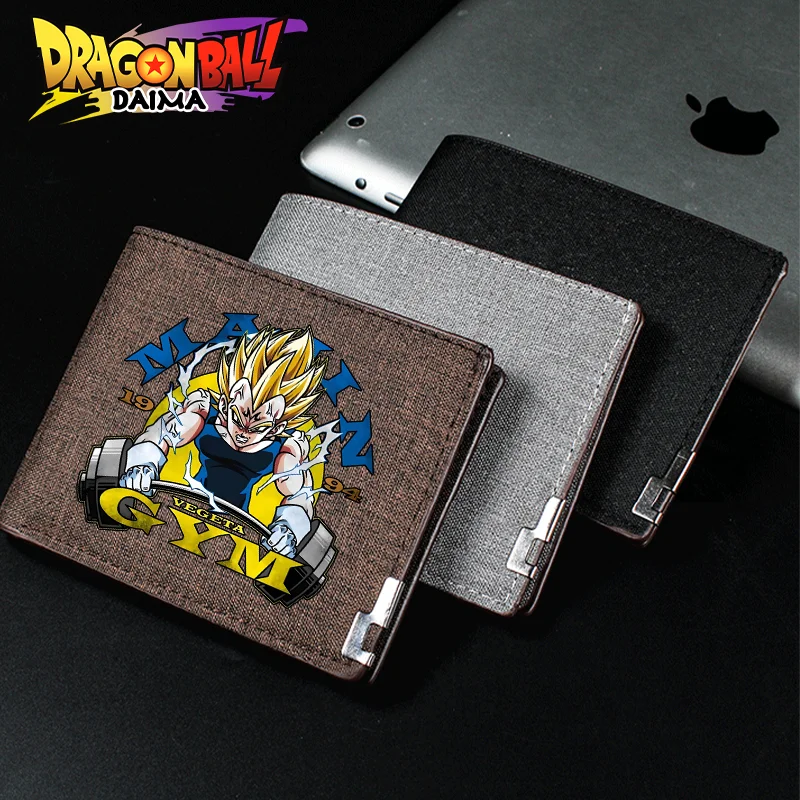 Dragon BallZ Denim Wallet Anime Goku Figure Super Saiyan Coin Purses Fashion Women Men Card Holder Coin Purse Kids Birthday Gift