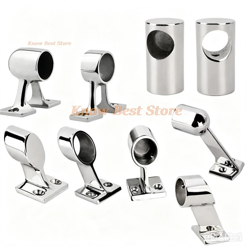 1pcs Marine Grade 316 Stainless Steel Boat Rail Fitting Marine Railing Support Bracket Tube Stanchion Hardware Accessories