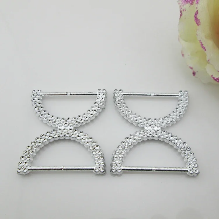 10pcs Acrylic Bikini Connector Silver Rhinestone Crystal Stunning Look on Bikini Fitness Posing Suits 26mm