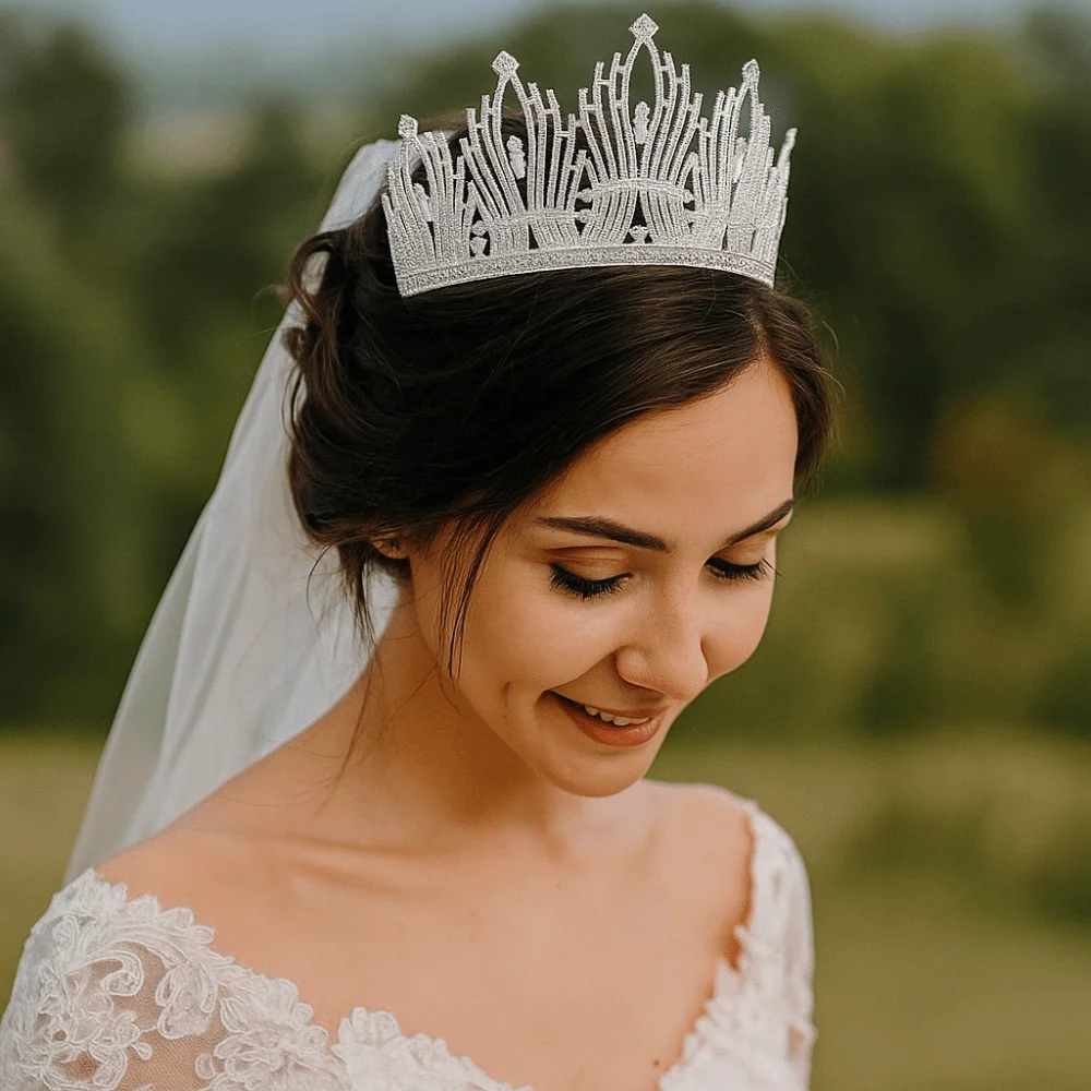 

Trendy Elegant Bride Crown Glamorous Luxury Wedding Tiara Sparkling Crystal Crown Wedding Ceremony