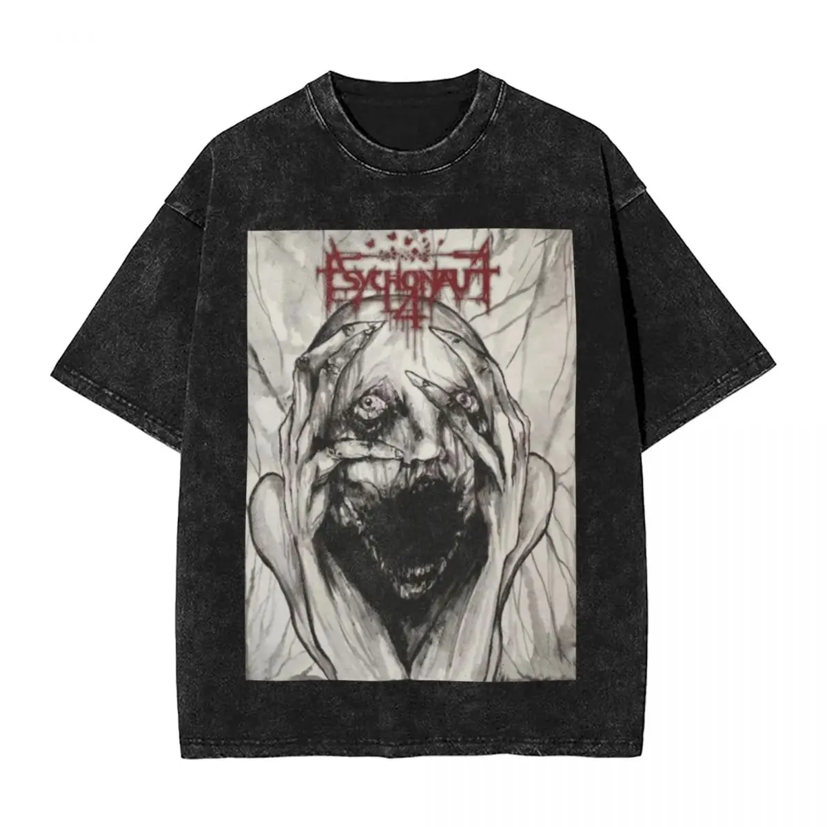 Psychonaut 4 T Shirts Hip Hop Washed Cotton T-Shirt Heavy Black Metal Rock Retro Men Women Tops Streetwear Summer Tops Tees