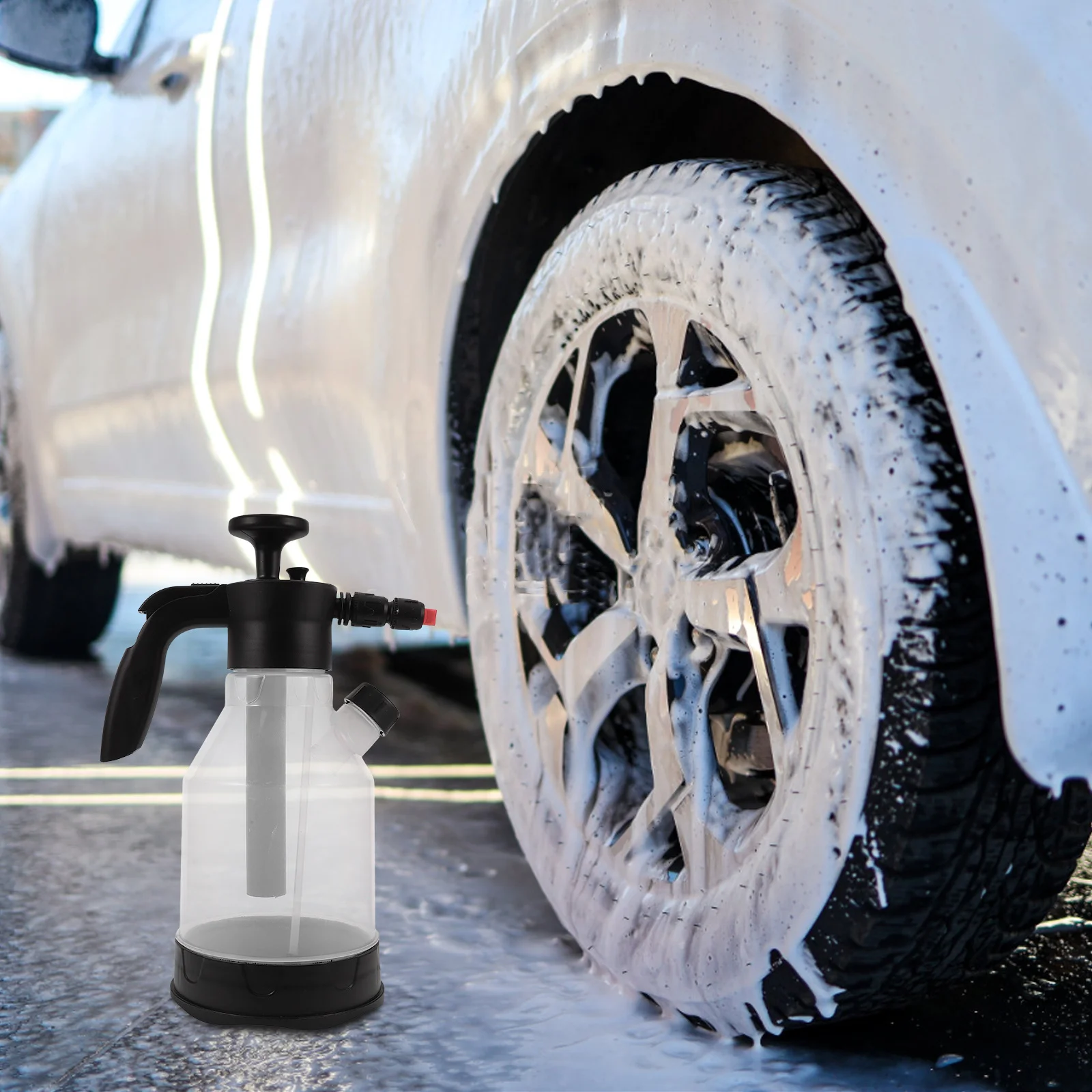 

Foam Pressure Sprayer 2L High Pressure Car Wash Pump Sprayer Adjustable Nozzle Handheld Versatile for Home Car Cleaning