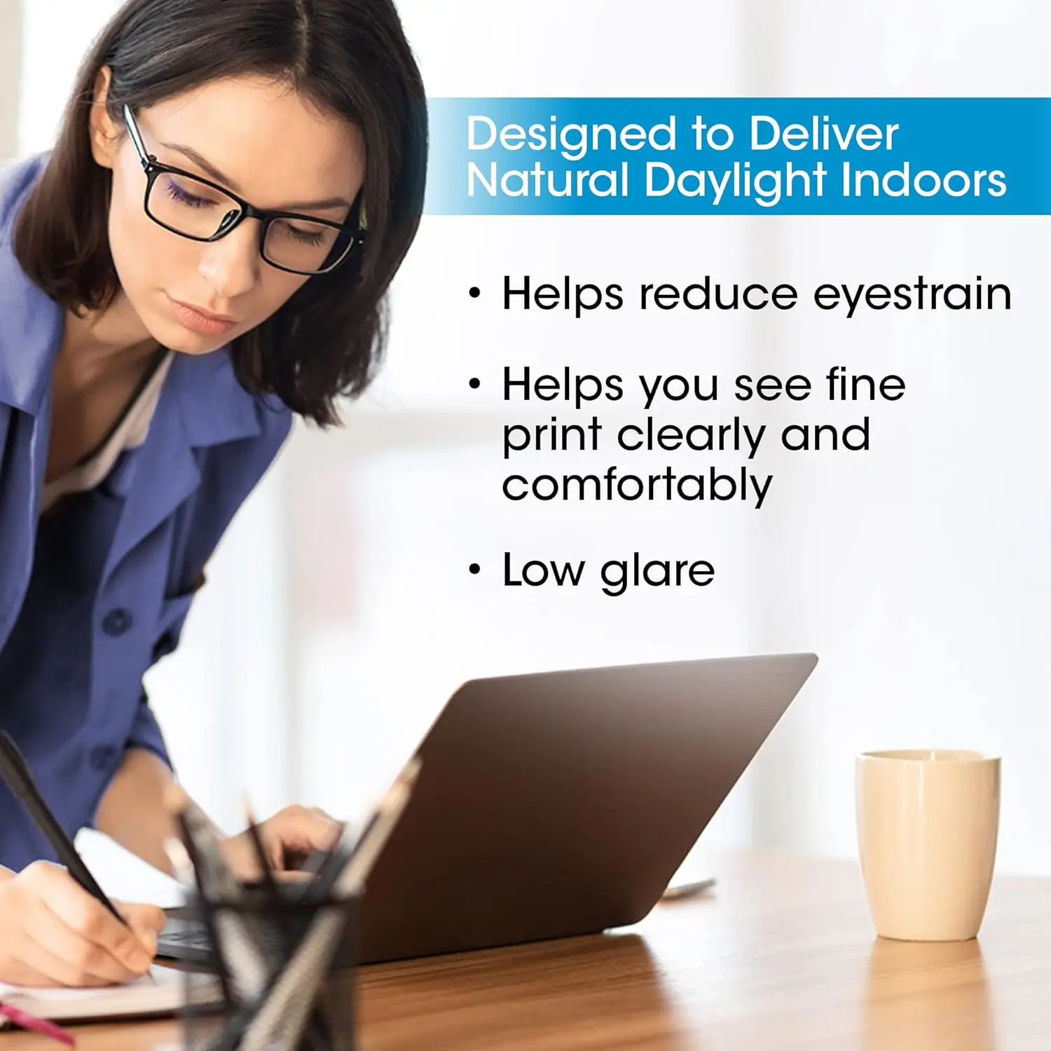 Lámpara de escritorio LED ajustable con 4 configuraciones regulables, cuello flexible para oficina en casa y estudio