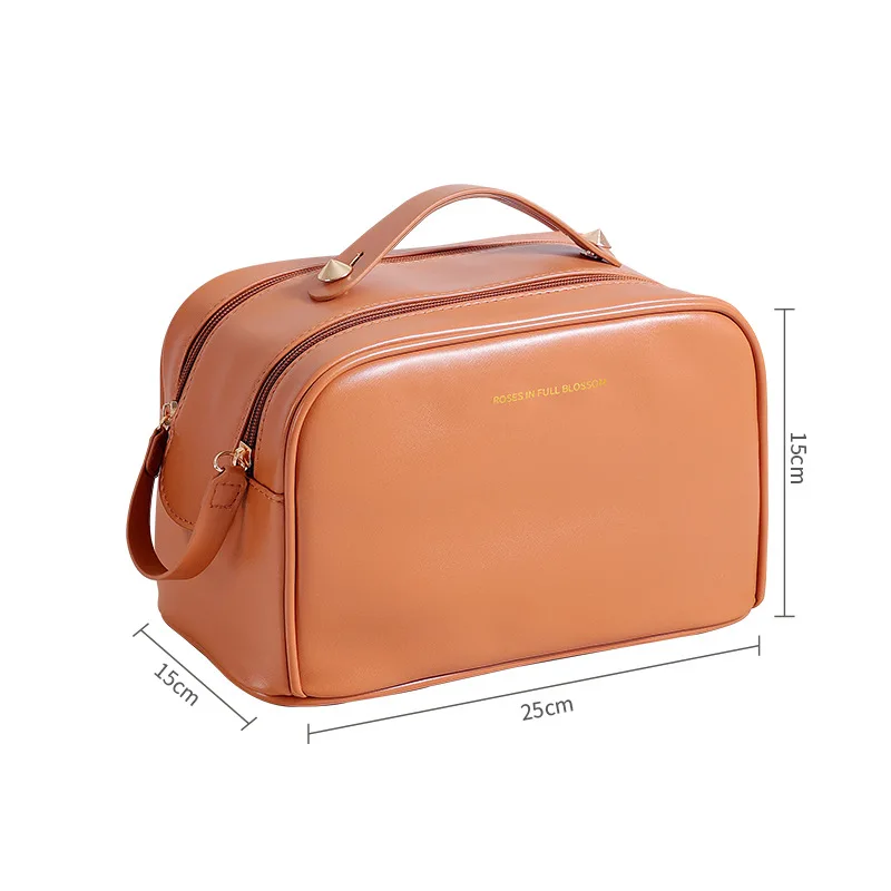 1pcs Women Business Travel Bag PU Leather Travel toiletry bag Zipper Makeup Bags Cosmetics Organizer Storage Pouch Large Capacit