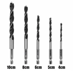 Voor Houtbewerking Boorboren Driepuntige/10Mm/5Mm 5-delige Set Zeskantschacht Driepunts Houtbewerkingsboor